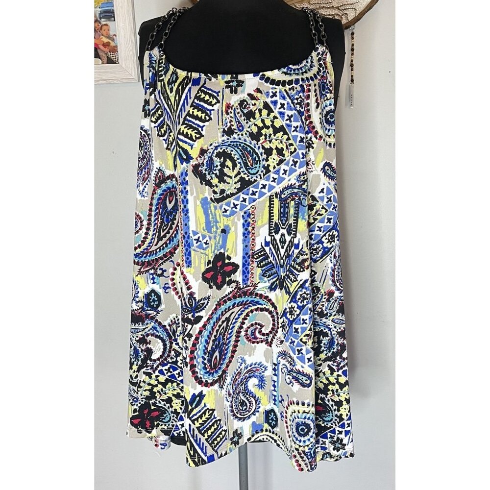 Derek ❤️ Plus Sleeveless Blouses Chain Straps Shoulders & Back Multicolor Sz 1x?